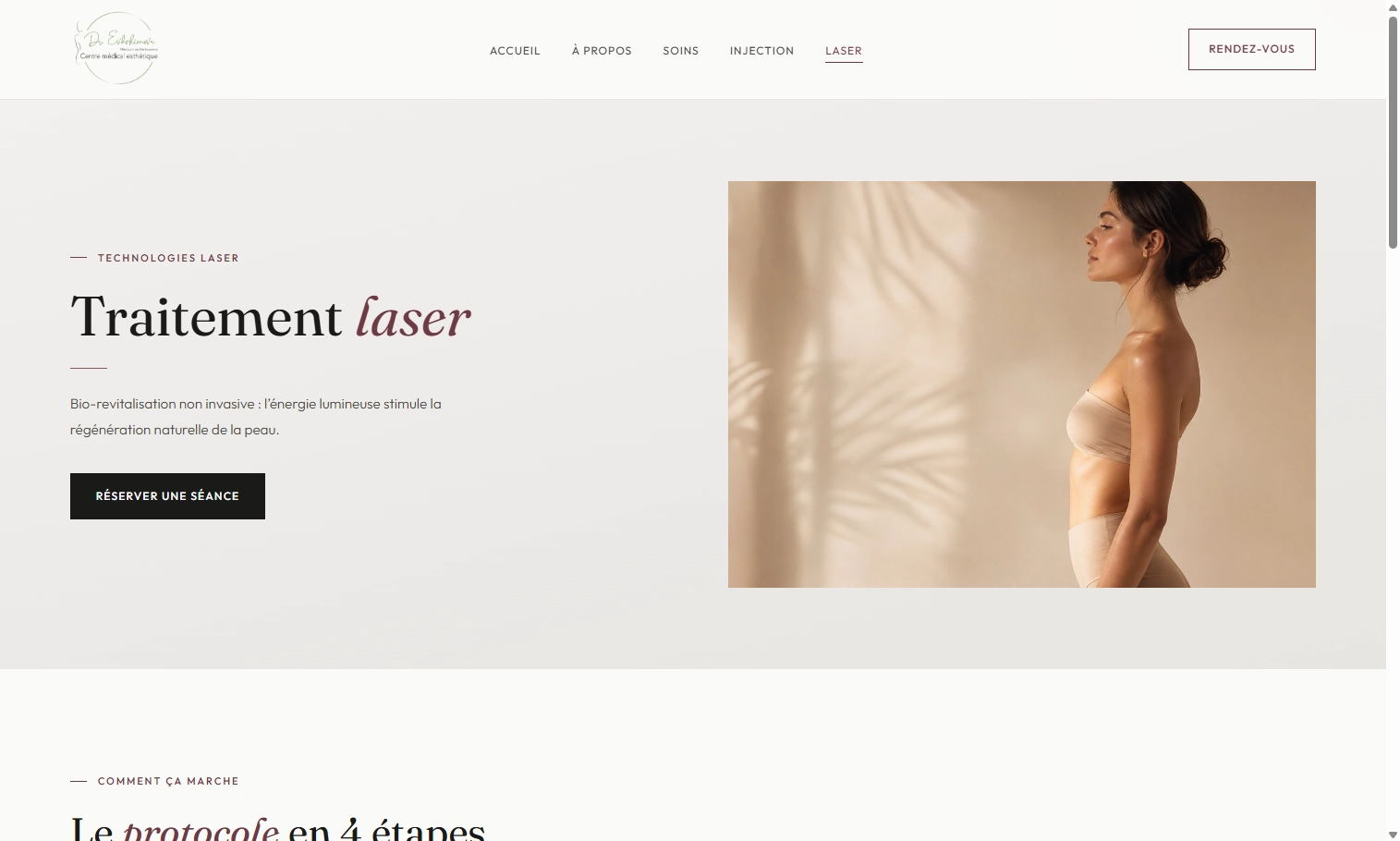Page laser du site Dr. Evdokimova