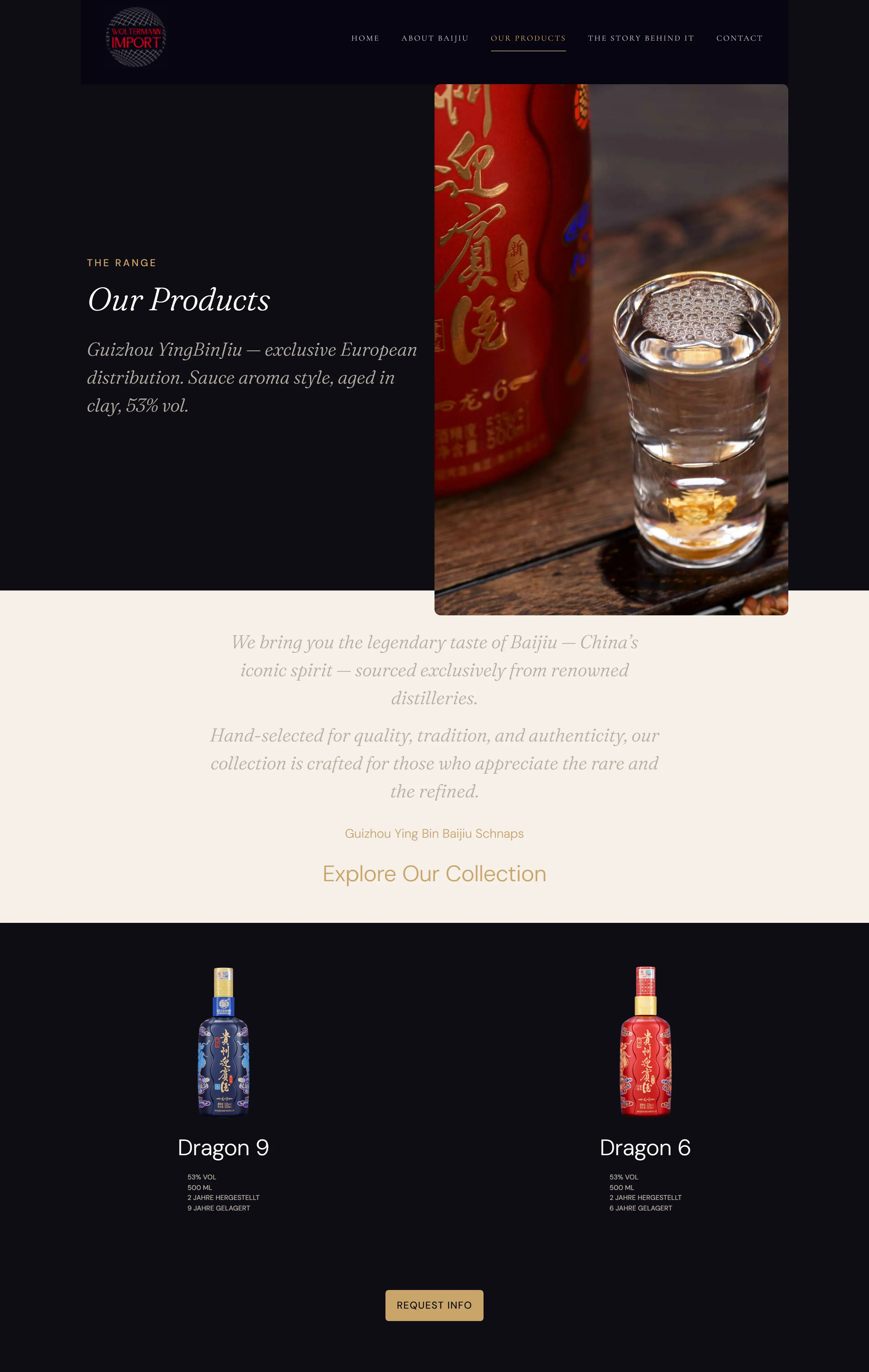 Page produits Guizhou YingBinJiu sur wolter-import.eu